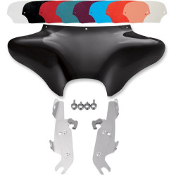 PartzBiz HD DS23300017|DS23200021|& Windshield - Memphis Shades Batwing Fairing Polished Trigger Lock Mount Shield FLST w/o Light | MEM7011 & MEM8971