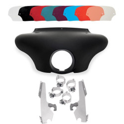 PartzBiz HD DS23300075|DS23200031|& Windshield - Memphis Shades Batwing Fairing Polished Trigger Lock Mount Shield FXSB FXDWG | MEM7081 & MEM8977