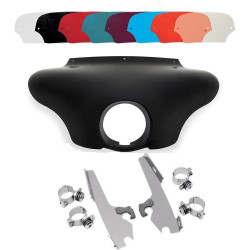 PartzBiz HD DS23300075|DS23200013|& Windshield - Memphis Shades Batwing Fairing Polished Trigger Lock Mount Shield FXST/D/B FXDWG | MEM7081 & MEM8968