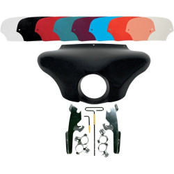 PartzBiz HD DS23300081|DS23210084|& Windshield - Memphis Shades Batwing Fairing Polished Trigger Lock Mount Shield V-Star Custom | MEM7091 & MEM8982