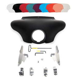 PartzBiz HD DS23300075|DS23200140|& Windshield - Memphis Shades Batwing Fairing Polished Trigger Lock Mount Shield XL 1200C 11-18 | MEM7081 & MEK2008