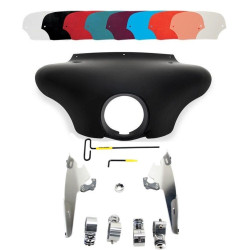 PartzBiz HD DS23300075|DS23200156|& Windshield - Memphis Shades Batwing Fairing Polished Trigger Lock Mount Shield XL 883L 11-18 | MEM7081 & MEK2004