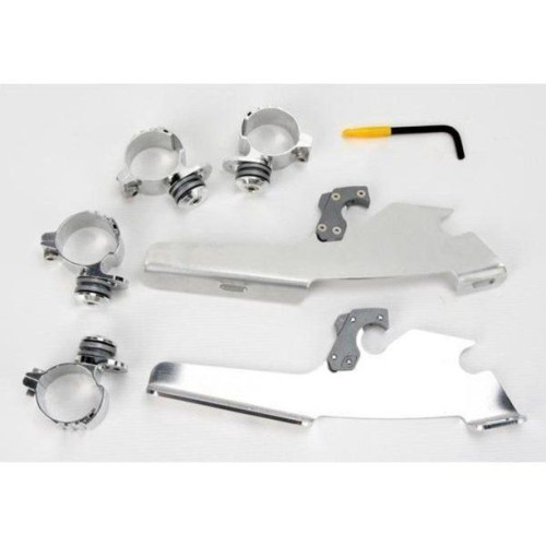 PartzBiz HD: 4409651-Memphis Shades Fats Slim กระจกหน้ารถไม่มีเครื่องมือ Trigger-Lock Mount Kit Harley XL1200 10-15