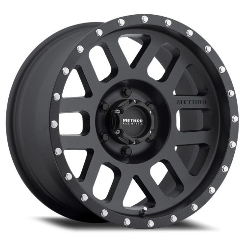 PartzBiz HD: 4409533-Method Race Wheels Mesh Matte Black 17X8.5 5X5 5X127 ET +0mm Offset Rim Jeep Wrangler JK JL JT Gladiator Grand Cherokee WJ WK WK2 Commander Wheels Rims Upgrade 5x127 5 Lug Offroad 4x4
