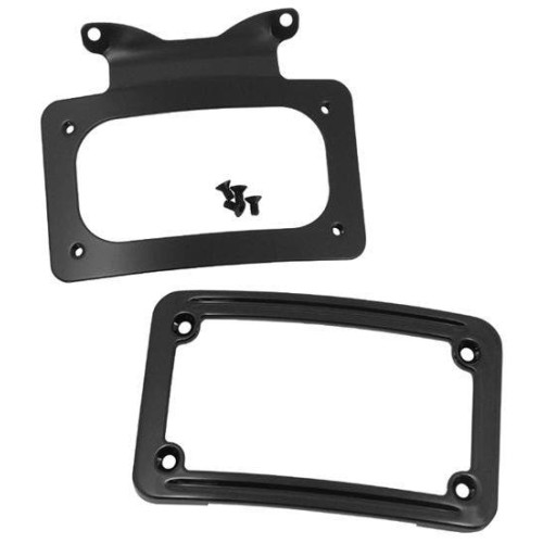 PartzBiz HD: 4409318-Mid USA 13123 Black Curved License Plate Frame OE 67900059 Harley FLH/T 06-09