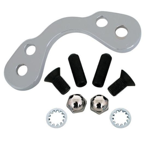 PartzBiz HD: 4409207-Mid USA 35312 Chrome Handlebar Riser Adapter Kit for Wide Springer Front End custom harley metric chopper cruiser springs shocks forks