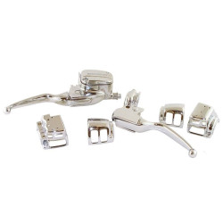 PartzBiz HD MU44745 - Mid USA 44745 Chrome Handlebar Controls & Switch Housings 96-06 Harley-Davidson Touring clutch brake master cylinder switch button covers