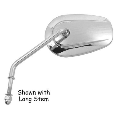 PartzBiz HD: 4409140-Mid-USA 47040 Chrome Left Side Short Stem Tapered Mirror Harley Repl 91845-03B