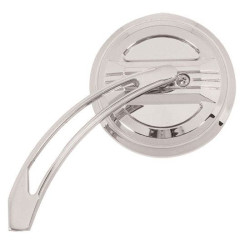 PartzBiz HD MU47063 - Mid USA 47063 V-Factor Chrome 4 inch Round Billet Motorcycle Mirror Set Harley | 47063