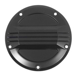 PartzBiz HD MU78159 - Mid USA 78159 V-Factor Black Aluminum 3 Line Derby Cover  1999+ Harley Big Twin | 78159