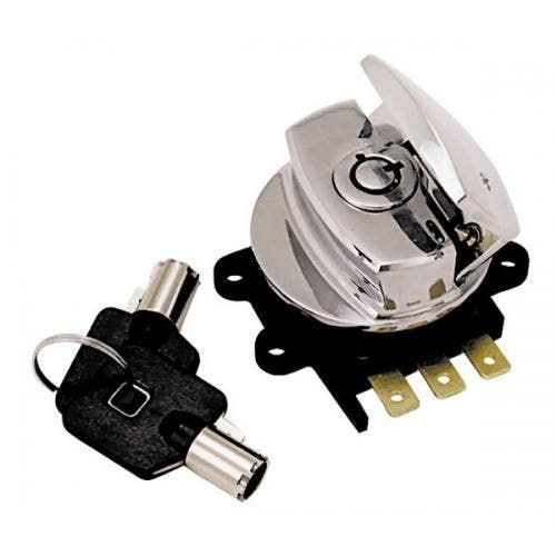 PartzBiz HD: 4409087-Mid USA Chrome Ignition Switch w/ Round Key Harley Softail; Dyna & Road King PartzBiz HD: 4409087-Mid USA Chrome Ignition Switch w/ Round Key Harley Softail; Dyna & Road King