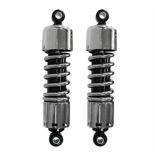 PartzBiz HD: 4409089-Mid USA 29035 Chrome Premium 12" Shocks Harley 4-Speed Big Twin Shovelhead 73-86 buy best for davidson replacement absorbers quality 29027 54509-73A electra road street glide king fx fxd dyna sportster sporty softail slim deluxe heritage low bob fat 