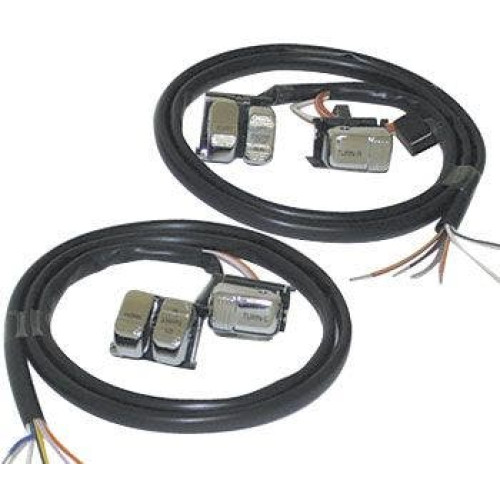 PartzBiz HD: 4409058-Mid USA Handlebar Wiring Kit (+12") w/ Chrome Switches 48" Wiring Harness 96-06 PartzBiz HD: 4409058-Mid USA Handlebar Wiring Kit (+12") w/ Chrome Switches 48" Wiring Harness 96-06