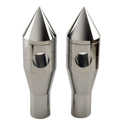 PartzBiz HD MW34-139 - MidWest 34-139 Chrome Aluminum 6" Pointed 1" Handlebar Risers Harley Universal best new custom chopper bagger dresser motorcycle upgrade replacement 