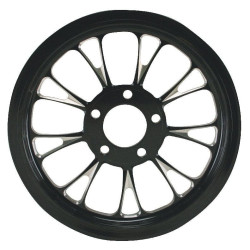 PartzBiz HD MW94-651 - MidWest 94-651 Ultima Manhattan Black Cut 1.5" 65T Rear Drive Pulley Harley