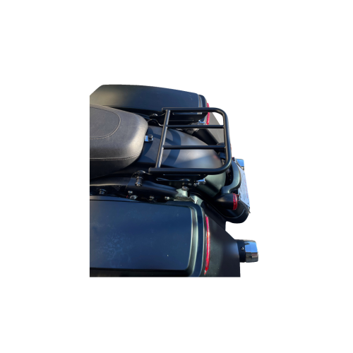 PartzBiz HD: 4408844-Motherwell Gloss Black 2-Up ชั้นวางสัมภาระแบบถอดออกได้สำหรับ Harley Touring 09-22 | MWL-457A-GB