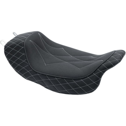 PartzBiz HD: 4408676-Mustang 75130GM Blk/Grey Diamond Stitch Revere Journey Solo Seat HD FLH/T 08-Up PartzBiz HD: 4408676-Mustang 75130GM Blk/Grey Diamond Stitch Revere Journey Solo Seat HD FLH/T 08-Up