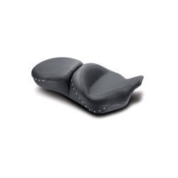 PartzBiz HD MD76034 - Mustang Smooth Style Chrome Studded One Piece Ultra Touring FLH/T Seat 08-17 | 76034