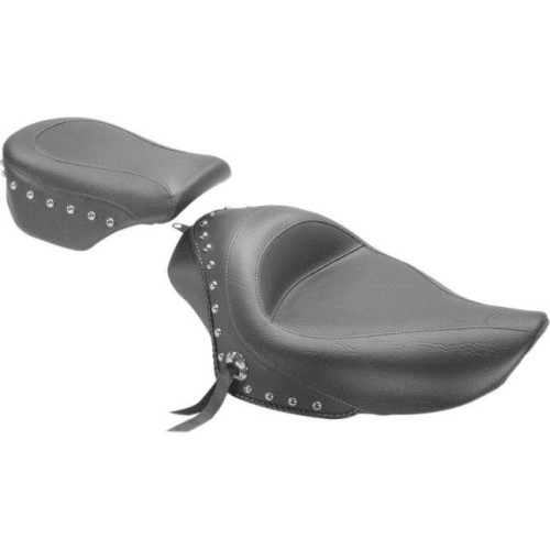 PartzBiz HD: 4408594-Mustang Solo Studded Black Seat 4 Harley 04-21 XL W/ 3.3 Gallon Tank | 76154
