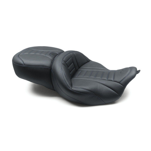 PartzBiz HD: 4408577-Mustang 79006SB Bly Sky Deluxe Cushion Seat W/O Heat for 08-21 Harley FLH/T 