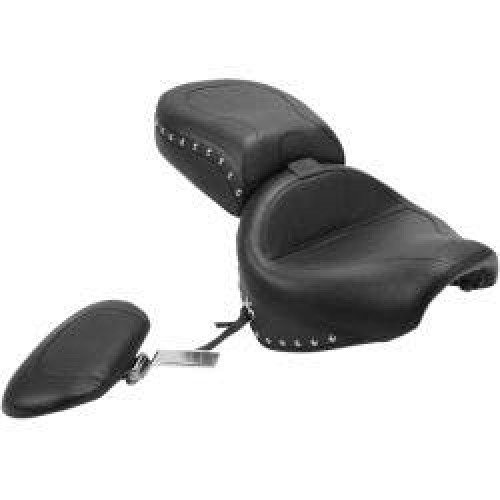 PartzBiz HD: 4408585-Mustang 79190 Two-Piece Studded Seat w/Driver Backrest 99-15 Yamaha Road Star 0810-0407 08100407 489305