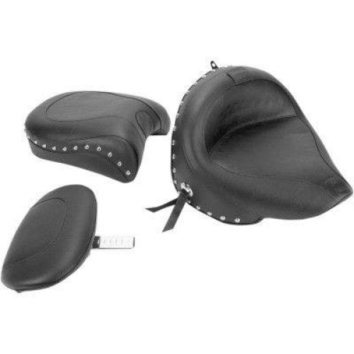 PartzBiz HD: 4408586-Mustang 79240 Two-Piece Studded Seat w/Driver Backrest 02-11 Yamaha V-Star 1100 0810-0417 08100417 489312