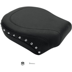 PartzBiz HD MD75095 - Mustang Seat Wide Chrome Studded เบาะหลังสำหรับ Harley 00-05 FXST 00-07 | 75095