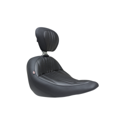 PartzBiz HD MD79041 - Mustang Solo Front Black Harley Seat W/ พนักพิง Dagger Stitch 18-23 FLSB/FXLR/FXLRS | 79041