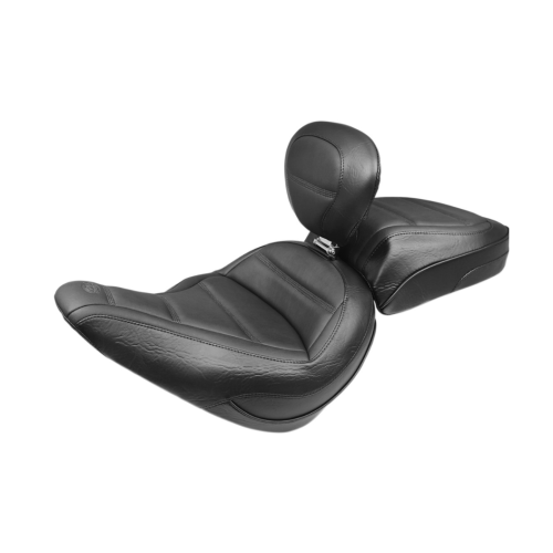 PartzBiz HD: 4408426-Mustang Solo Front Black Harley Seat W/ พนักพิง Quad Stitch 18-23 FLSL | 79028 PartzBiz HD: 4408426-Mustang Solo Front Black Harley Seat W/ พนักพิง Quad Stitch 18-23 FLSL | 79028