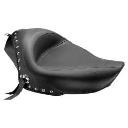 PartzBiz HD MD76156 - Mustang Solo Studded Black Seat 4 Harley 04-20 XL W/ ถัง 4.5 แกลลอน | 76156