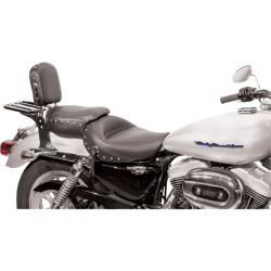 PartzBiz HD MD76142 - Mustang Studded Wide Style Seat 4 Harley 04-20 XL W/ 4.5 Gal Tank | 76142