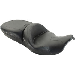 PartzBiz HD MD76862 - Mustang Summit One Piece Black Studs Touring Seat พร้อมตัวรับ Harley FL 14-17 | 76862