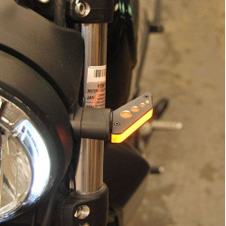 PartzBiz HD TR578943 - New Rage Cycles CD62-FB Black Front LED Turn Signals 15-18 Ducati Scrambler indicator marker side replacement upgrade best new motorcycle cafe racer sixty2 desert sled