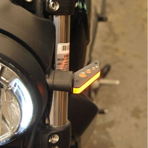 PartzBiz HD: 4408156-New Rage Cycles CD62-FB สัญญาณไฟเลี้ยว LED ด้านหน้าสีดำ 15-18 Ducati Scrambler ตัวบ่งชี้เครื่องหมายด้านข้างเปลี่ยนอัพเกรดที่ดีที่สุดใหม่รถจักรยานยนต์ cafe racer sixty2 เลื่อนทะเลทราย