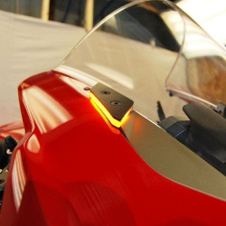 PartzBiz HD TR578877 - New Rage Cycles Mirror Block-Off LED Turn Signals Ducati Panigale V2 20-Up