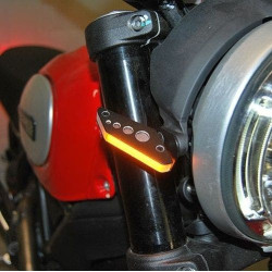 PartzBiz HD TR578935 - New Rage Cycles SCRAMBLER-FB Front Amber LED Turn Signals 15-18 Ducati Scrambler Best new upgrade replacement turn signals light indicator custom 578935