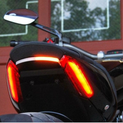 PartzBiz HD TR578772 - New Rage Cycles XD-RTS Rear Tucked LED Turn Signals 16-18 Ducati XDiavel 1200 indicator marker side replacement upgrade best new motorcycle