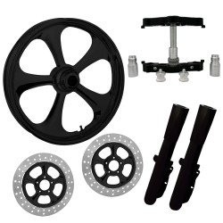 PartzBiz HD NITRO-DUAL-BLK-KIT-PCKG - Nitro Black 23" Wheel Tire Dual Rotors w/ Raked Triple Trees Lowers & Sliders | NITRO-DUAL-BLK-KIT-PCKG PartzBiz HD NITRO-DUAL-BLK-KIT-PCKG - Nitro Black 23" Wheel Tire Dual Rotors w/ Raked Triple Trees Lowers & Sliders | NITRO-DUAL-BLK-KIT-PCKG