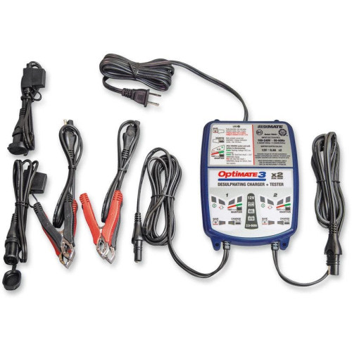 PartzBiz HD: 4408005-Tecmate Optimate 3 x 2 Multi-Bank 12V วินิจฉัยแบตเตอรี่ชาร์จแบบแยกซัลเฟต