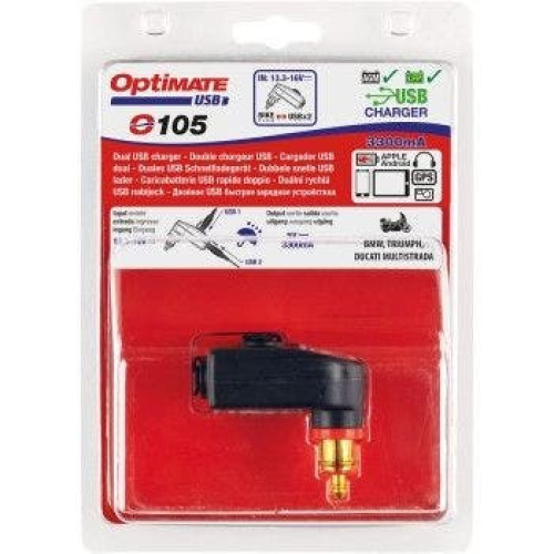 PartzBiz HD: 4408010-Optimate O-105V2 Dual Output USB 3.3 Amp Charger BMW Triumph Ducati Harley PartzBiz HD: 4408010-Optimate O-105V2 Dual Output USB 3.3 Amp Charger BMW Triumph Ducati Harley