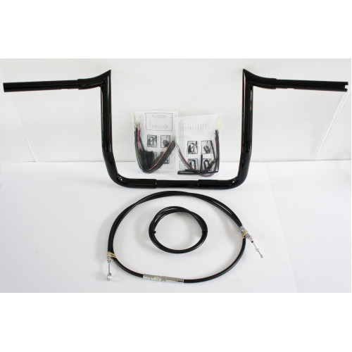 PartzBiz HD: 4407980-Paul Yaffe Bagger 12" Black Monkey Bar Handlebar Package Kit Harley FLH ABS | MBB-125-B Kit-ABS-08-13 PartzBiz HD: 4407980-Paul Yaffe Bagger 12" Black Monkey Bar Handlebar Package Kit Harley FLH ABS | MBB-125-B Kit-ABS-08-13