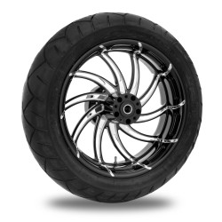 PartzBiz HD TRPM8013 - Performance Machine 17" Rear Black Supra Wheel 200 Tire Package Harley 09-15 | Performance Machine PartzBiz HD TRPM8013 - Performance Machine 17" Rear Black Supra Wheel 200 Tire Package Harley 09-15 | Performance Machine