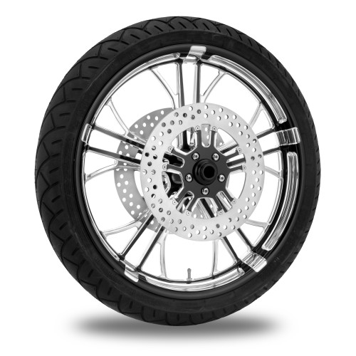 PartzBiz HD: 4407789-Performance Machine 21" Front Black Dixon Wheel Tire Rotor Package Harley 08-13 | Performance Machine
