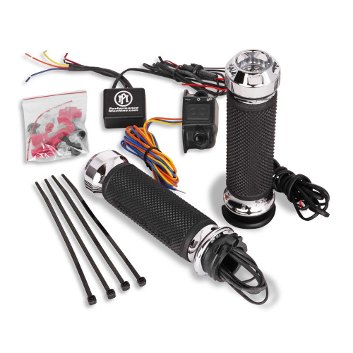 PartzBiz HD: 4407716-Performance Machine Apex Heated Grips Chrome Dual Cable Throttle Harley 84-21 PartzBiz HD: 4407716-Performance Machine Apex Heated Grips Chrome Dual Cable Throttle Harley 84-21