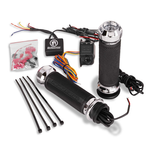 PartzBiz HD: 4407717-Performance Machine Apex Heated Grips Chrome Electronic Throttle Harley 84-21 PartzBiz HD: 4407717-Performance Machine Apex Heated Grips Chrome Electronic Throttle Harley 84-21