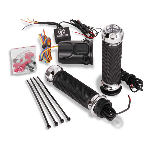 PartzBiz HD: 4407718-Performance Machine Apex Heated Grips Contrast Cut Harley Road Glide TBW 15-Up
