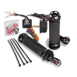 PartzBiz HD PM0063-2092-BM - Performance Machine Apex Heated Grips คันเร่งสายคู่ตัดความคมชัด Harley 84-21