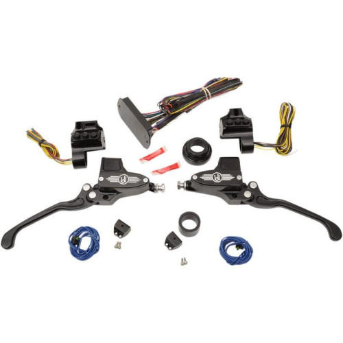 PartzBiz HD: 4407690-Performance Machine Black Contrast 9/16 Can Bus Handlebar Control Kit 14-16 FLH | 0062-4025-BM PartzBiz HD: 4407690-Performance Machine Black Contrast 9/16 Can Bus Handlebar Control Kit 14-16 FLH | 0062-4025-BM