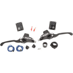 PartzBiz HD PM0062-4022-BM - Performance Machine ชุดควบคุมแฮนด์รถ Black Contrast 9/16 Hydraulic Can Bus | 0062-4022-BM