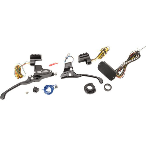 PartzBiz HD: 4407696-Performance Machine Black Contrast Cut 9/16 Can Bus ชุดควบคุมแฮนด์บาร์ | 0062-4023-BM